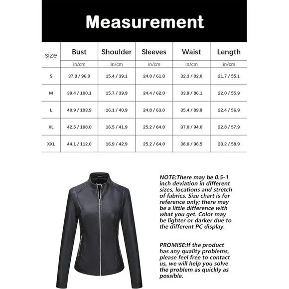 Women Black Faux Leather Casual Jacket Moto Biker Short Coat - Picture 6 of 9